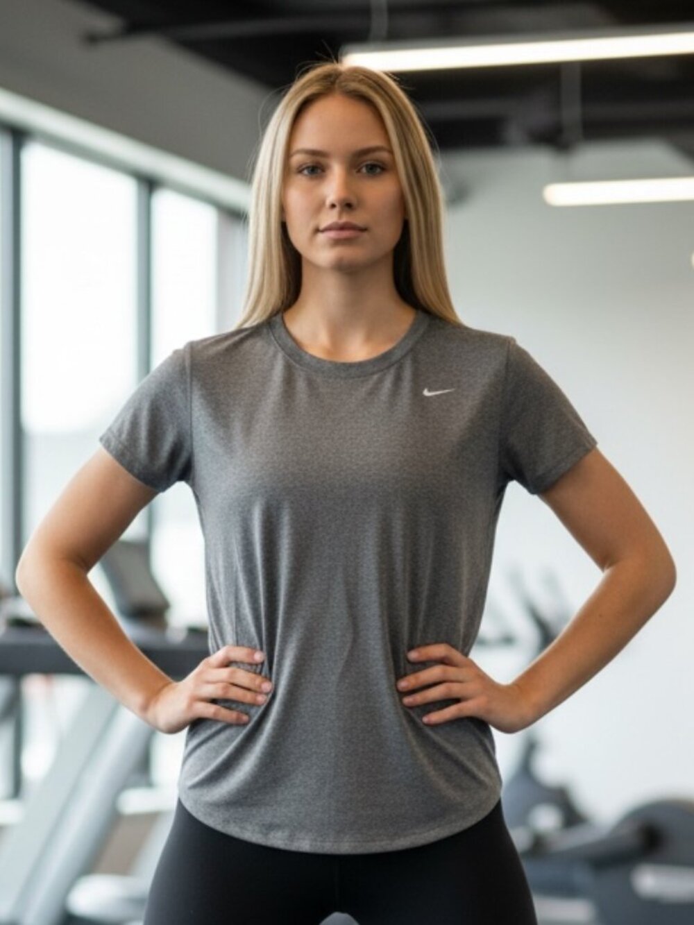 Nike Dri-FIT Tee - Heather Gray